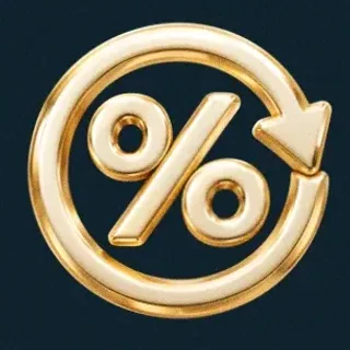 Gold percent symbol — Winshark Casino